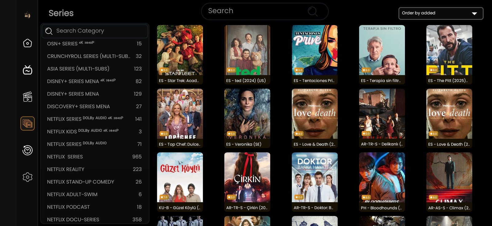 IPTV 124000 TV series updated daily Netflix HBO Amazon Prime shows
