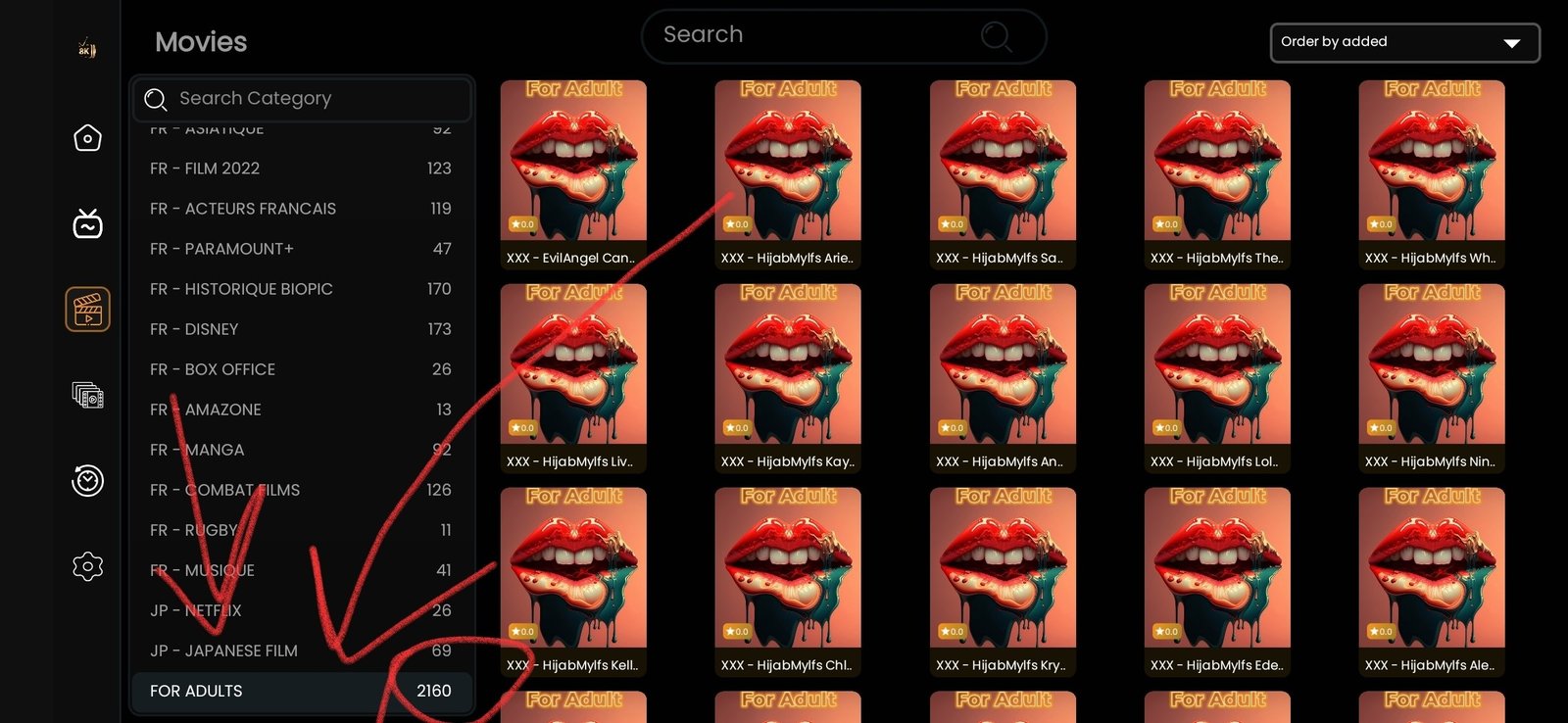 IPTV adult movies 2160 premium VOD content